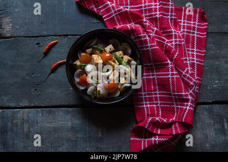 Gesunde Lebensmittel Paneer oder Quark saute mit Gemüse Stockfoto