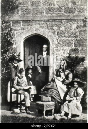 Der Reverend John Mason Neale und seine Familie (Sackville College, East Grinstead - 1855) Stockfoto