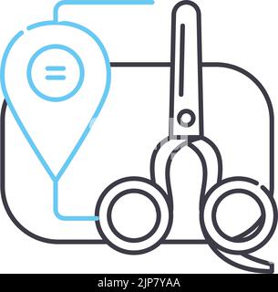 Friseur-Linie Symbol, Umriss-Symbol, Vektor-Illustration, Konzept Zeichen Stock Vektor