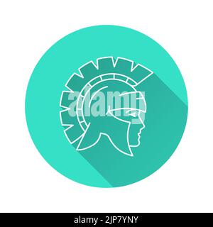Krieger-Symbol. Einfache Illustration mit langem Schatten für Grafik- und Webdesign. Stock Vektor