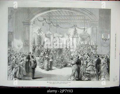 Der königliche Besuch in Indien, der Madras Club Ball - ILN 1876 Stockfoto