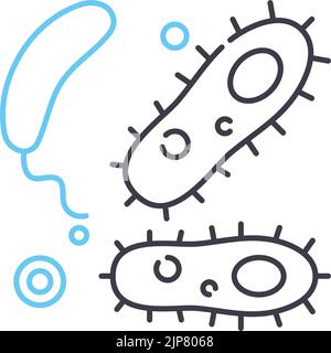 Symbol für die Bakterienlinie, Umrisssymbol, Vektordarstellung, Konzeptzeichen Stock Vektor