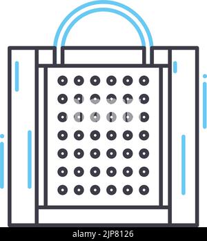 Symbol für Reibe, Umrisssymbol, Vektordarstellung, Konzeptzeichen Stock Vektor