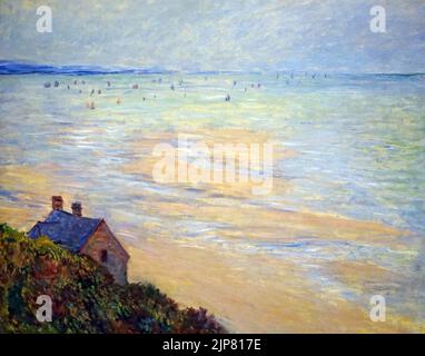 The Hut en Trouville,Low Tide (1881) von Claude Monet (1840-1926) Stockfoto