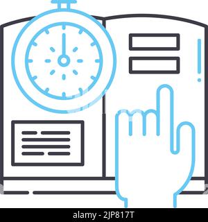 Symbol für die tägliche Aufgabenzeile, Umrisssymbol, Vektordarstellung, Konzeptzeichen Stock Vektor