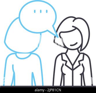 Berater Beruf Liniensymbol, Umrisssymbol, Vektordarstellung, Konzeptzeichen Stock Vektor