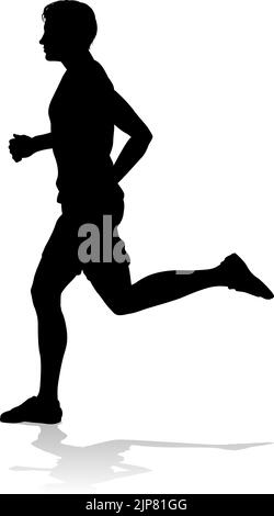 Silhouette Runner man Sprinter oder Jogger Person Stock Vektor