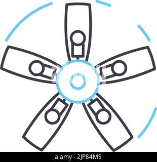 Symbol für die Linie des Deckenventilators, Umrisssymbol, Vektordarstellung, Konzeptschild Stock Vektor