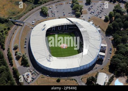 Luftaufnahme des MKM-Stadions von Hull City (ehemals KC Stadium) in Hull, East Yorkshire Stockfoto