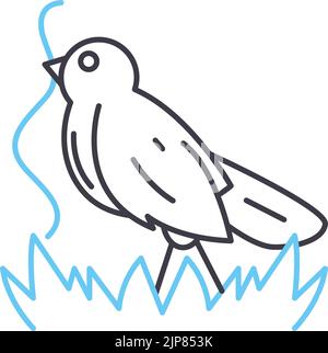 Vogel vorm Linie Symbol, Umriss Symbol, Vektor-Illustration, Konzept Zeichen Stock Vektor