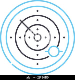 Liniensymbol für die Entfernungssteuerung, Umrisssymbol, Vektordarstellung, Konzeptschild Stock Vektor