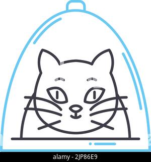 Katzenkäfigliniensymbol, Umrisssymbol, Vektordarstellung, Konzeptzeichen Stock Vektor