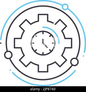 Liniensymbol für Effizienz und Effektivität, Umrisssymbol, Vektordarstellung, Konzeptzeichen Stock Vektor