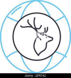 arctic Exploration Line Icon, Umrisssymbol, Vektordarstellung, Konzeptzeichen Stock Vektor