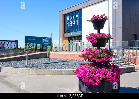 Rhyl, Großbritannien: 11. Aug 2022: Das 1891 Restaurant und Bar befindet sich im Pavilion Theatre Komplex an der Promenade Stockfoto