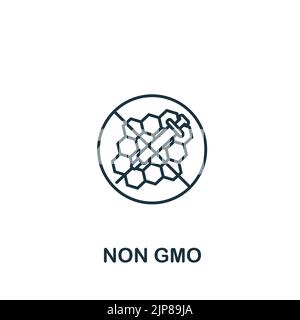 Nicht-GVO-Symbol. Einfaches Liniensymbol für Vorlagen, Webdesign und Infografiken Stock Vektor