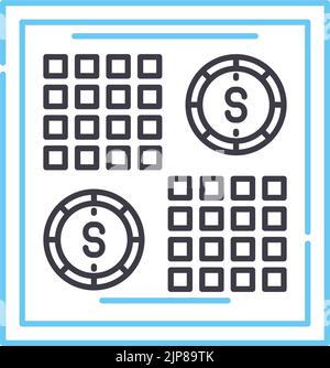 bingo-Linie Symbol, Umriss Symbol, Vektor-Illustration, Konzept Zeichen Stock Vektor