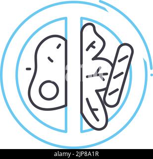 Symbol für Frühstückslinie, Umrisssymbol, Vektorgrafik, Konzeptschild Stock Vektor