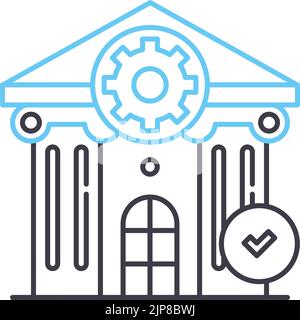 symbol für die Linie der bankregulierung, Umrisssymbol, Vektordarstellung, Konzeptschild Stock Vektor