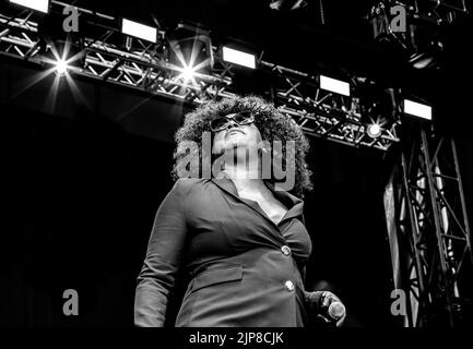 Mica Paris tritt am 14.. August 2022 im Eirias Stadium in Colwyn Bay, Nordwales, auf. Stockfoto