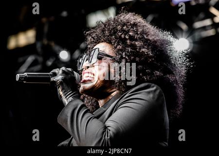 Mica Paris tritt am 14.. August 2022 im Eirias Stadium in Colwyn Bay, Nordwales, auf. Stockfoto