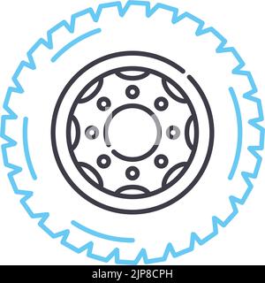 Symbol für die Linie des Ausrichtrads, Umrisssymbol, Vektordarstellung, Konzeptschild Stock Vektor