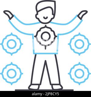 Chakren-Liniensymbol, Umrisssymbol, Vektordarstellung, Konzeptzeichen Stock Vektor