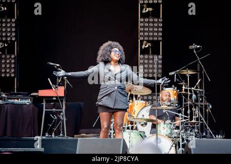 Mica Paris tritt am 14.. August 2022 im Eirias Stadium in Colwyn Bay, Nordwales, auf. Stockfoto