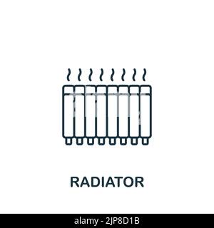 Kühlersymbol. Einfaches Liniensymbol für Vorlagen, Webdesign und Infografiken Stock Vektor