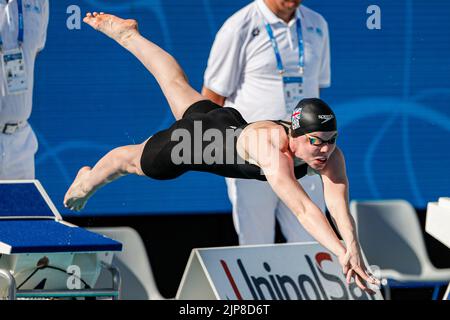 ROM, ITALIEN - 16. AUGUST: Laura Kathleen Stephens aus England während des Schmetterlings der Frauen 200m beim European Aquatics Roma 2022 im Stadio del Nuoto am 16. August 2022 in Rom, Italien (Foto: Nikola Krstic/Orange Picles) Stockfoto