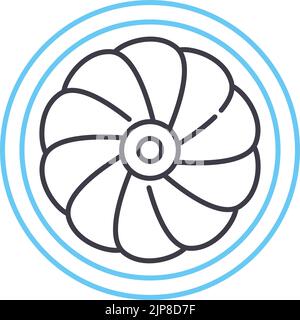 Symbol für die Linie des Motorlüfters, Umrisssymbol, Vektordarstellung, Konzeptschild Stock Vektor