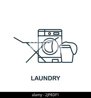 Waschsymbol. Linie einfache Linie Housekeeping Symbol für Vorlagen, Webdesign und Infografiken Stock Vektor