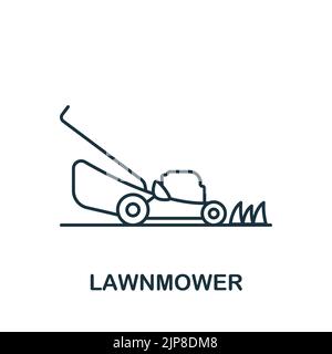 Symbol für den Rasenmäher. Linie einfache Linie Housekeeping Symbol für Vorlagen, Webdesign und Infografiken Stock Vektor