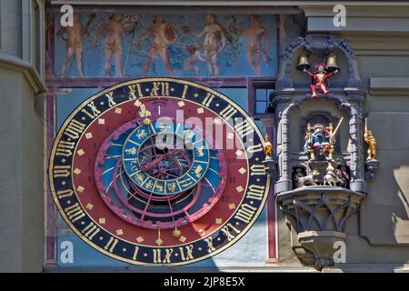 Der Zytglogge ist ein mittelalterlicher Turm in Bern, Schweiz. Erbaut im frühen 13.. Jahrhundert. Stockfoto