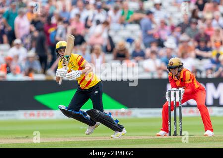 NAT Sciver im Hundertkampf zwischen Birmingham Phoenix und Trent Rockets gegen Trent Rockets Stockfoto
