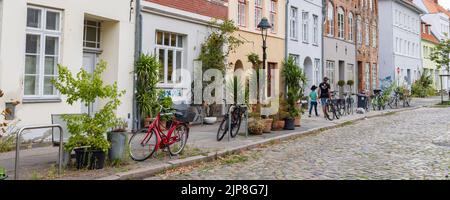 Lübeck, Deutschland - 30. Juli 2022: Stadtbild Lübeck in schleswig-holstein in Norddeutschland Stockfoto