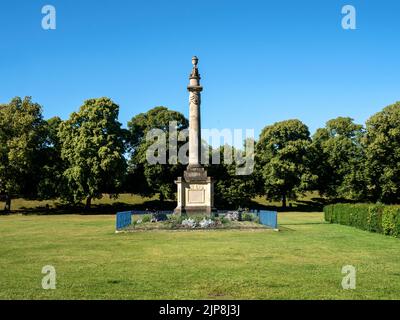 Nelson-Säule in Castle Green in Hereford Herefordshire England Stockfoto