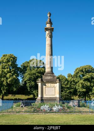 Nelson-Säule in Castle Green in Hereford Herefordshire England Stockfoto