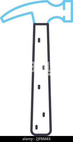Hammerliniensymbol, Umrisssymbol, Vektordarstellung, Konzeptzeichen Stock Vektor