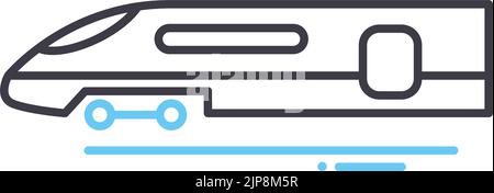 hochgeschwindigkeits-Transportsymbol, Umrisssymbol, Vektordarstellung, Konzeptschild Stock Vektor