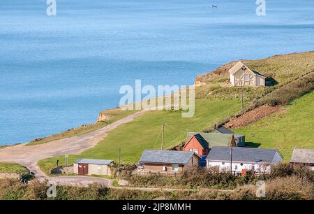 Eype Blick Auf Den Strand, Parkplatz, Dorset Stockfoto