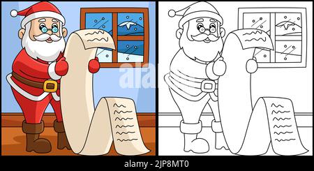 Weihnachten Santa Claus Malvorlagen Page Illustration Stock Vektor