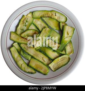 Zucchini aka Zucchini Gemüse Vegetarisches Essen isoliert auf weißem Hintergrund Stockfoto