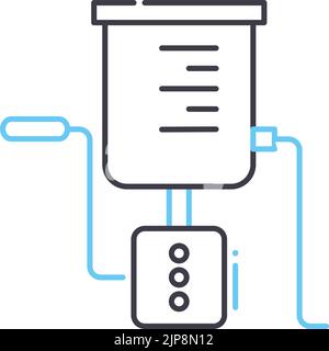 Symbol für die Handpumpe, Umrisssymbol, Vektordarstellung, Konzeptschild Stock Vektor