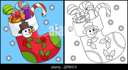 Christmas Stacking Coloring Page Illustration Stock Vektor