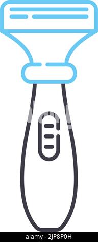 Männer Rasiermesser Linie Symbol, Umriss Symbol, Vektor-Illustration, Konzept Zeichen Stock Vektor