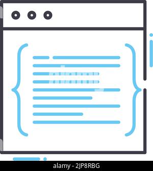 Manuelle Programmierung Zeilensymbol, Umrisssymbol, Vektordarstellung, Konzeptzeichen Stock Vektor