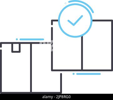 Produktionssymbol, Umrisssymbol, Vektordarstellung, Konzeptzeichen Stock Vektor