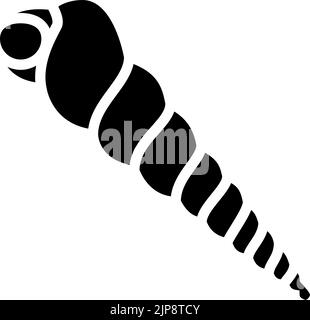 turritella Meer Muschel Strand Glyphe Symbol Vektor Illustration Stock Vektor