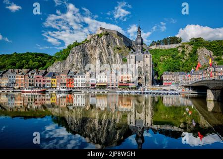 maas, dinant, zitadelle von dinant, notre-dame de dinant, maas Stockfoto